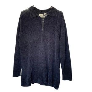 Classic Elements Men's Half Zip Navy Knit Sweater Size XL